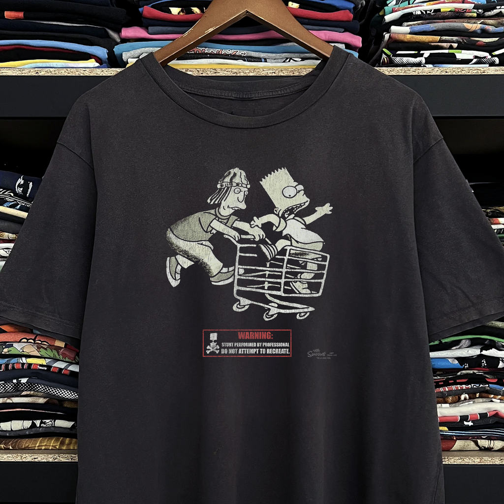 2001 Simpsons x Jackass Washed Black Tee