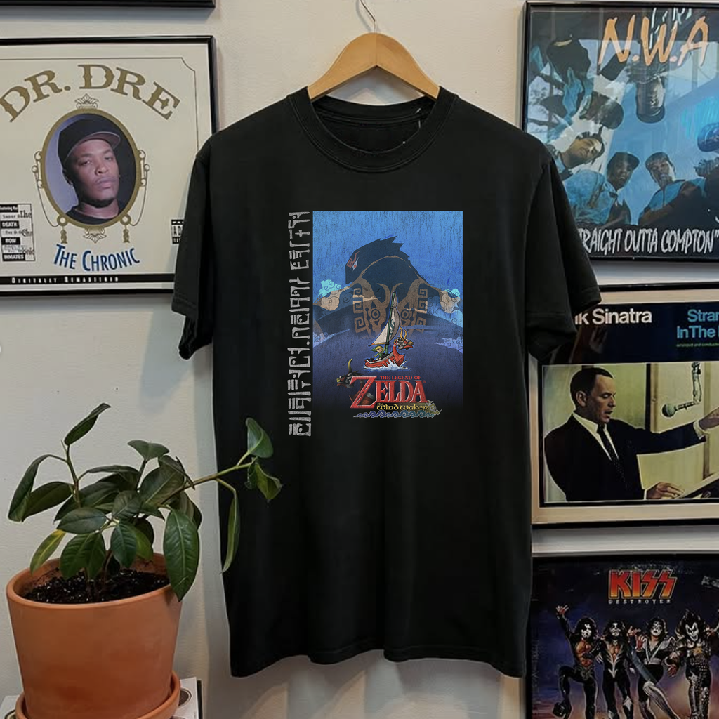 2002 The Legend of Zelda The Windwaker Washed Black Tee