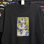 90s Sailor Moon Usagis Gaze Washed Black Tee