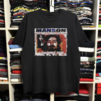 90s Charles Manson Washed Black Tee