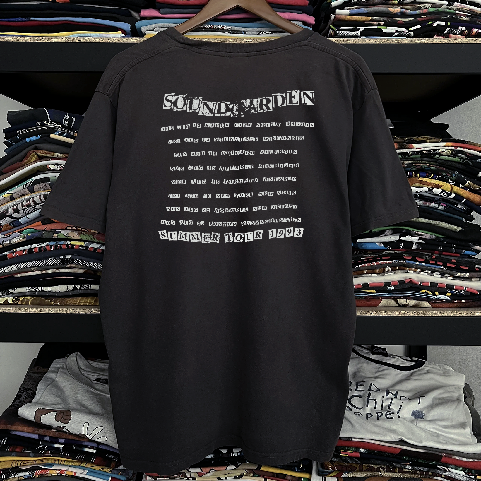 1993 Soundgarden Kali Tour Washed Black Tee