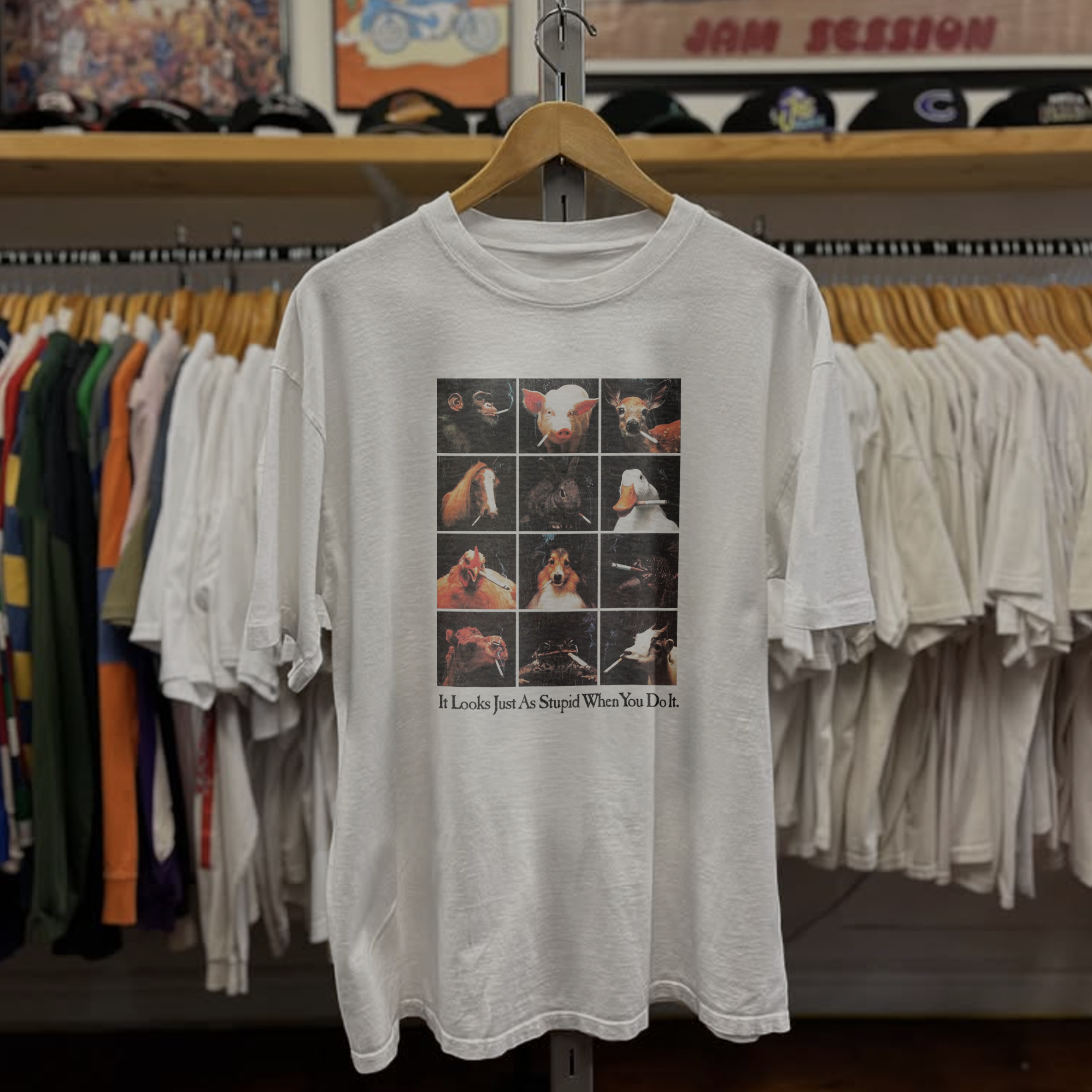 1993 Anti Tobacco Washed White Tee