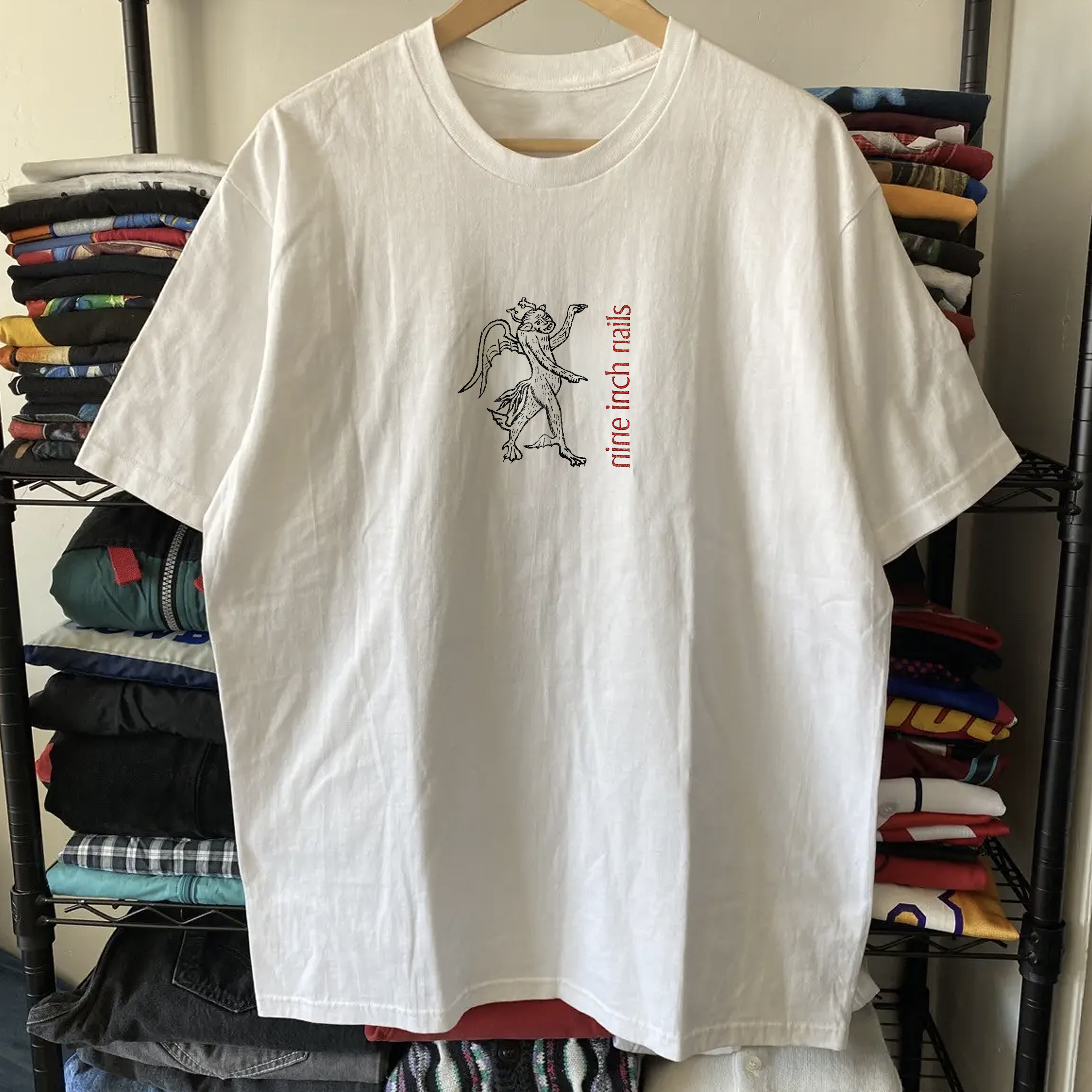 1995 Nine Inch Nails Devil Washed White Tee